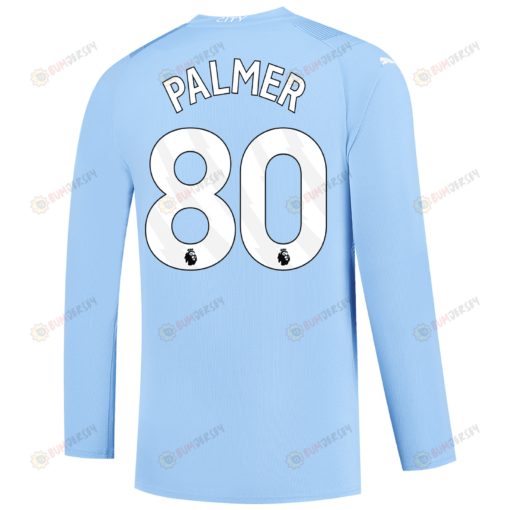 Palmer 80 Manchester City 2023/24 Long Sleeve Home Jersey - Sky Blue