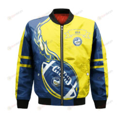 Parramatta Eels Bomber Jacket 3D Printed Flame Ball Pattern