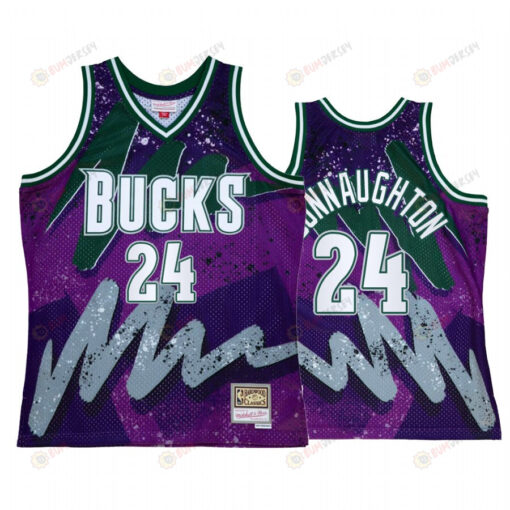 Pat Connaughton 24 Milwaukee Bucks Hyper Hoop Purple Throwback 90s Jersey