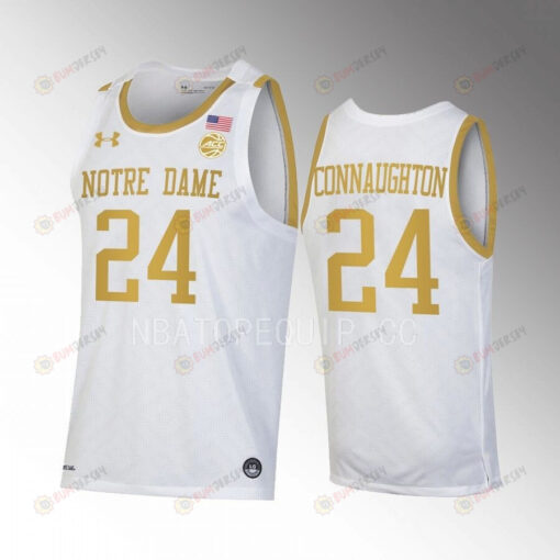 Pat Connaughton 24 Notre Dame Fighting Irish White Jersey Alumni Basketball