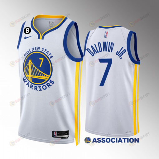 Patrick Baldwin Jr. 7 2022-23 Golden State Warriors White Association Edition Jersey NO.6 Patch