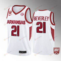 Patrick Beverley 21 Arkansas Razorbacks 100 Season Uniform Jersey College Basketball White