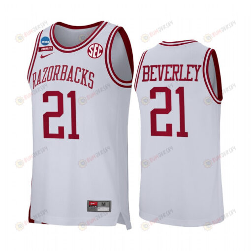 Patrick Beverley 21 Arkansas Razorbacks White Jersey Retro Basketball Alumni