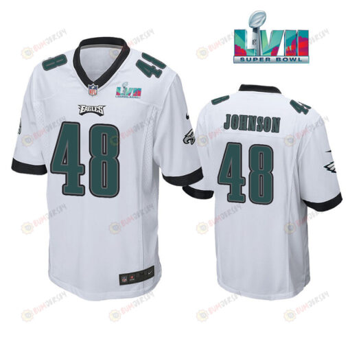 Patrick Johnson 48 Philadelphia Eagles Super Bowl LVII Game Player Men Jersey - White