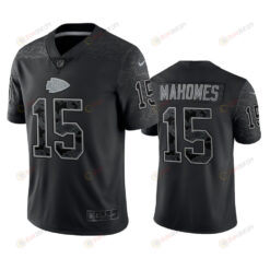 Patrick Mahomes 15 Kansas City Chiefs Black Reflective Limited Jersey - Men