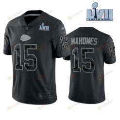 Patrick Mahomes 15 Kansas City Chiefs Super Bowl LVII Reflective Limited Jersey