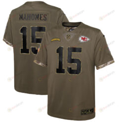 Patrick Mahomes Kansas City Chiefs 2022 Salute To Service Player Limited Jersey - Olive