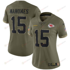 Patrick Mahomes Kansas City Chiefs Women's 2022 Salute To Service Limited Jersey - Olive