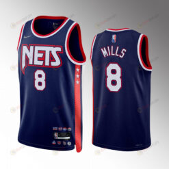Patrick Mills 8 Brooklyn Nets Blue Jersey City Edition 75th Diamond Badge