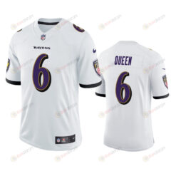 Patrick Queen 6 Baltimore Ravens White Vapor Limited Jersey