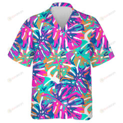 Pattern In Hippie Retro Style Small Flowers And Leaves Hawaiian Shirt