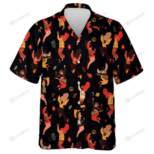 Pattern Of Abstract Tropical Leaves Trendy Botanical Hippie Design Hawaiian Shirt