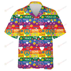 Pattern Of Vintage Car With Flowers Of The Hippie Movement Hawaiian Shirt