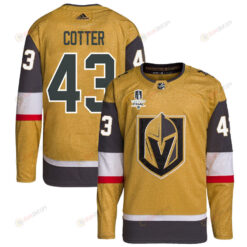 Paul Cotter 43 Vegas Golden Knights Stanley Cup 2023 Final Patch Home Breakaway Men Jersey - Gold