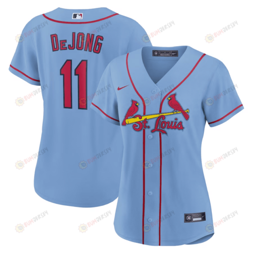 Paul DeJong 11 St. Louis Cardinals Women Alternate Jersey - Light Blue