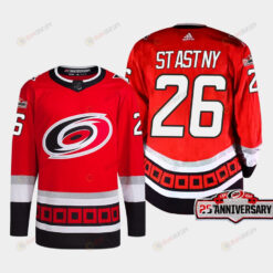 Paul Stastny 26 Carolina Hurricanes Red Jersey 2022-23 Third 25th Anniversary