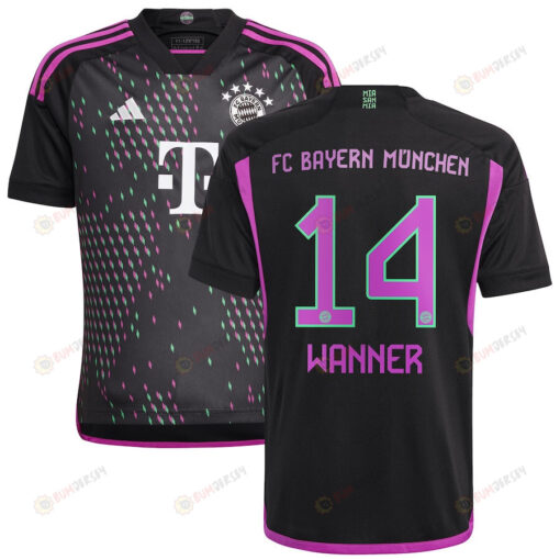 Paul Wanner 14 Bayern Munich 2023/24 Away Youth Jersey - Black