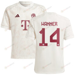 Paul Wanner 14 Bayern Munich 2023/24 Third Youth Jersey - White