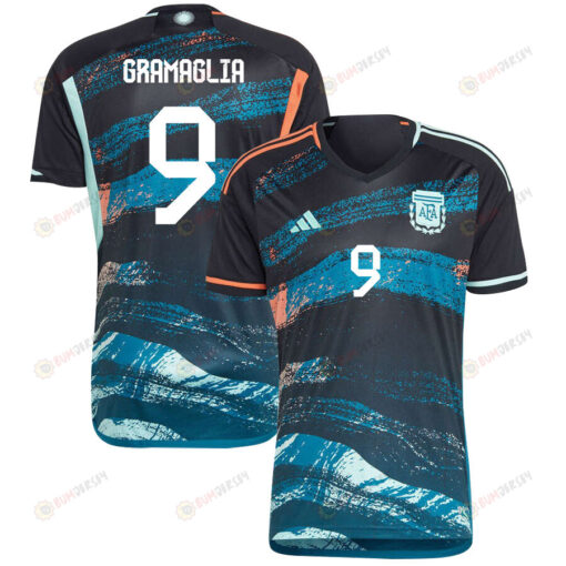 Paulina Gramaglia 9 Argentina Women's National Team 2023-24 World Cup Away Men Jersey