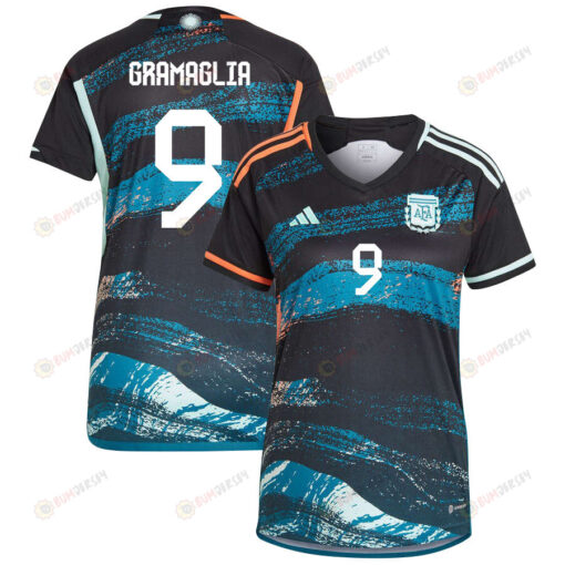 Paulina Gramaglia 9 Argentina Women's National Team 2023-24 World Cup Away Women Jersey