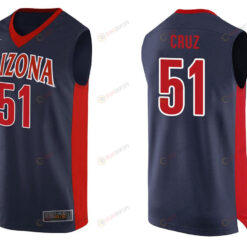 Paulo Cruz 51 Arizona Wildcats College Team Basketball Performance Men Jersey - Navy