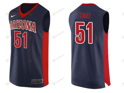 Paulo Cruz 51 Arizona Wildcats College Team Basketball Performance Men Jersey - Navy