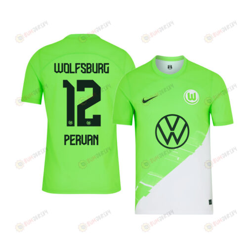 Pavao Pervan 12 VfL Wolfsburg 2023-24 Home YOUTH Jersey - Green