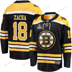 Pavel Zacha 18 Boston Bruins Stanley Cup 2023 Playoffs Patch Home Breakaway Men Jersey - Black