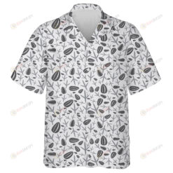 Paw Prints Of Pigeon And Sunflower Seeds In Different Sizes Hawaiian Shirt