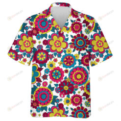 Peace Symbols Of The Hippie Design Rainbow Striped Background Hawaiian Shirt