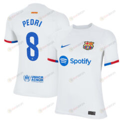 Pedri 8 Barcelona 2023/24 Away Youth Jersey - White