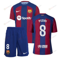 Pedri 8 Barcelona 2023/24 Home Kit Men Jersey - Blue/Scarlet