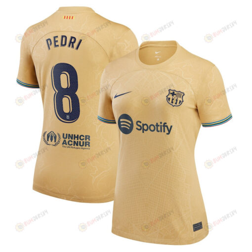 Pedri 8 Barcelona Women 2022/23 Away Jersey - Yellow