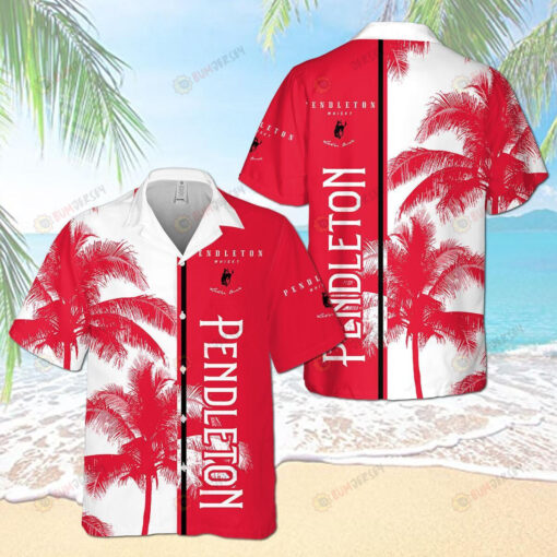 Pendileton Palm Summer Vibes Hawaiian Shirt In Red And White