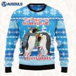 Penguin Family Ugly Sweaters For Men Women Unisex