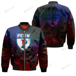 Penn Quakers Bomber Jacket 3D Printed Coconut Tree Tropical Grunge