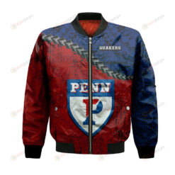 Penn Quakers Bomber Jacket 3D Printed Grunge Polynesian Tattoo