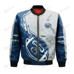 Penn State Nittany Lions Bomber Jacket 3D Printed Flame Ball Pattern