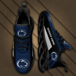 Penn State Nittany Lions Logo Black Stripe Pattern 3D Max Soul Sneaker Shoes In Navy Blue