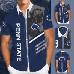 Penn State Nittany Lions Logo Curved Hawaiian Shirt
