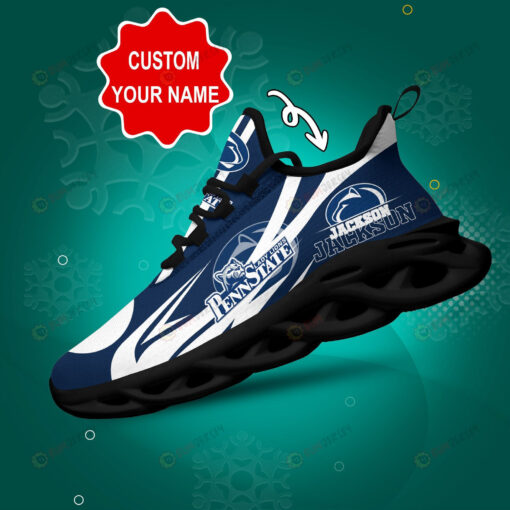 Penn State Nittany Lions Logo Line Pattern Custom Name 3D Max Soul Sneaker Shoes