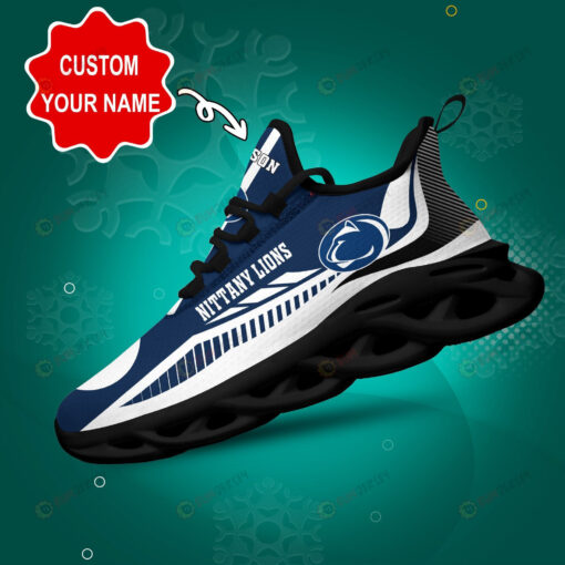 Penn State Nittany Lions Logo Stripe Pattern Custom Name 3D Max Soul Sneaker Shoes