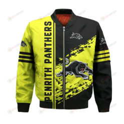 Penrith Panthers Bomber Jacket 3D Printed Logo Pattern In Team Colours