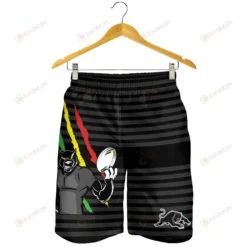 Penrith Panthers On Black Hawaiian Shorts Summer Shorts Men Shorts - Print Shorts