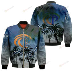 Pepperdine Waves Bomber Jacket 3D Printed Coconut Tree Tropical Grunge