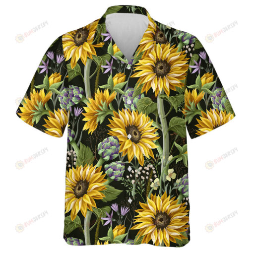 Perfect Ornament Sunflowers Artichokes And Wild Flowers Hawaiian Shirt