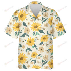 Perfect Ornament Yellow Daisy On Off White Background Hawaiian Shirt