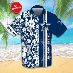 Personalized Custom Name DC Blue White Hawaiian Shirt