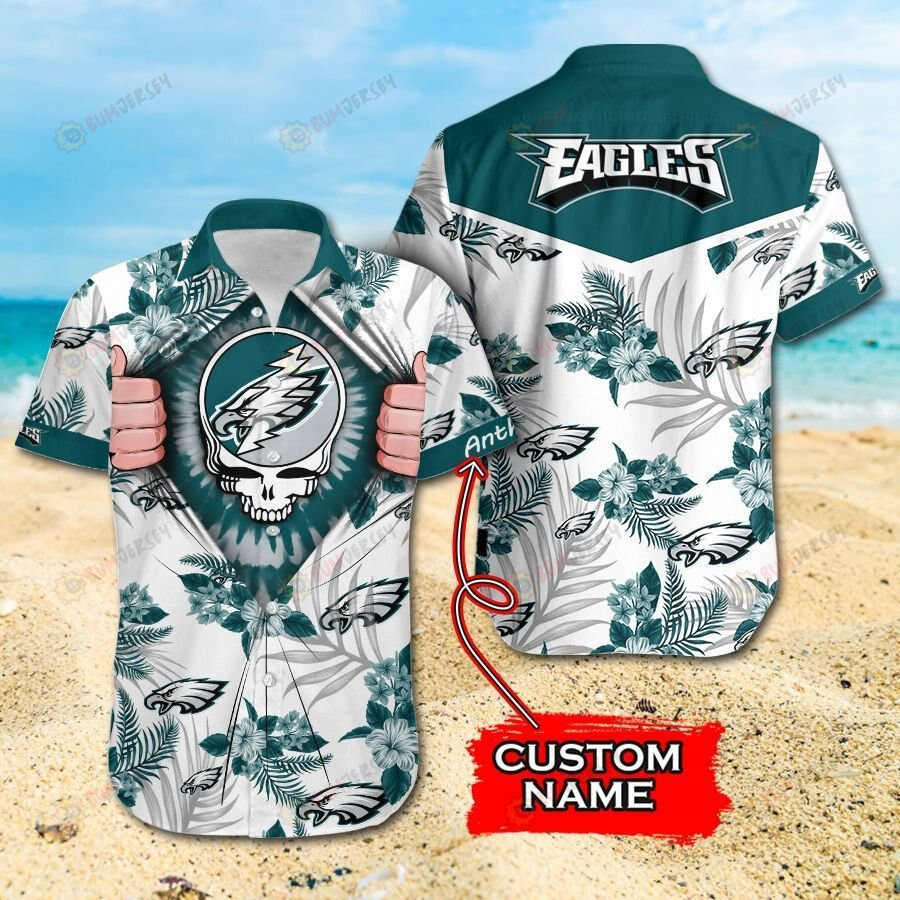 Personalized Philadelphia Eagles Grateful Dead ??3D Printed Hawaiian Shirt