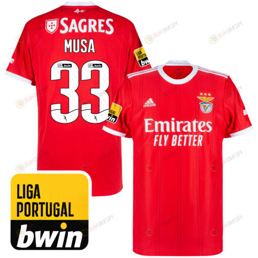 Petar Musa 33 Benfica 2022-2023 Home Men Jersey - Red